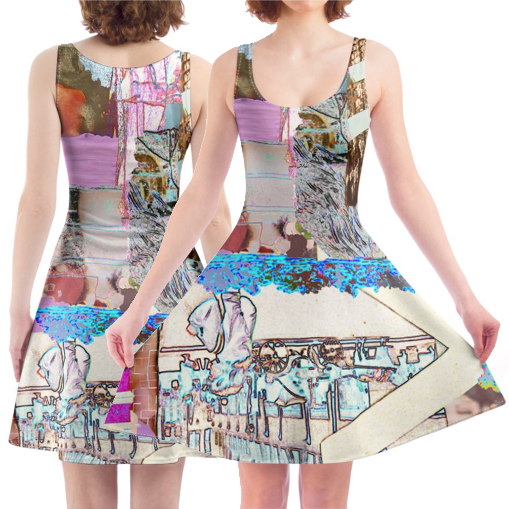 'Abstract Art Print' Skater Dress