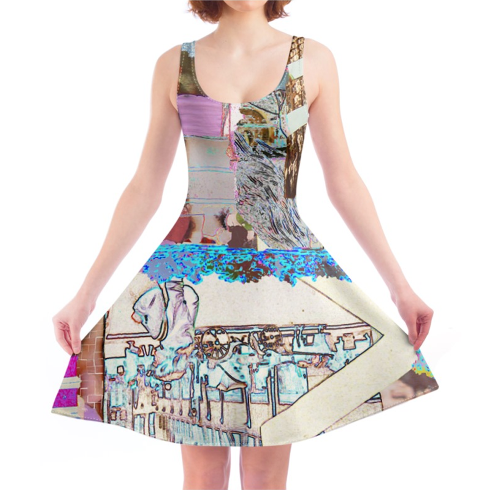 'Abstract Art Print' Skater Dress