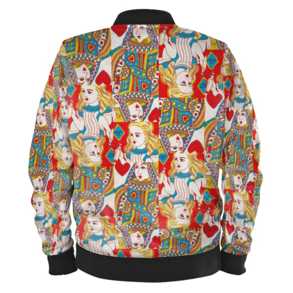 Alice in Wonderland and The Queen of Hearts Bomber Jacket