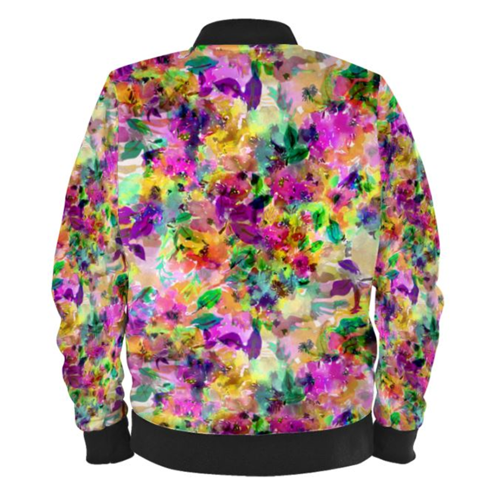 Belle Floral Print Ladies Bomber Jacket