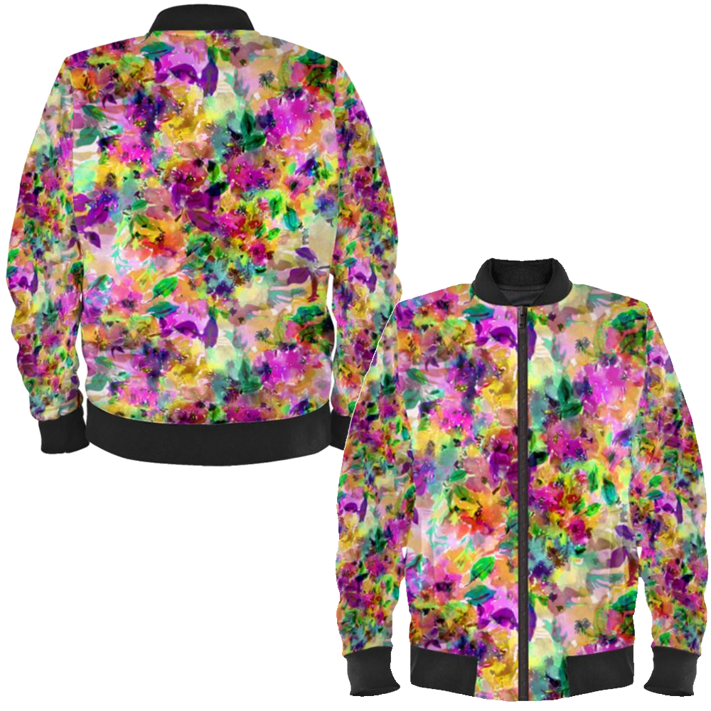 Belle Floral Print Ladies Bomber Jacket