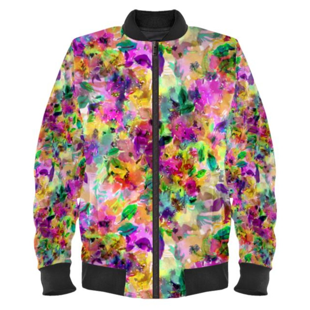 Belle Floral Print Ladies Bomber Jacket