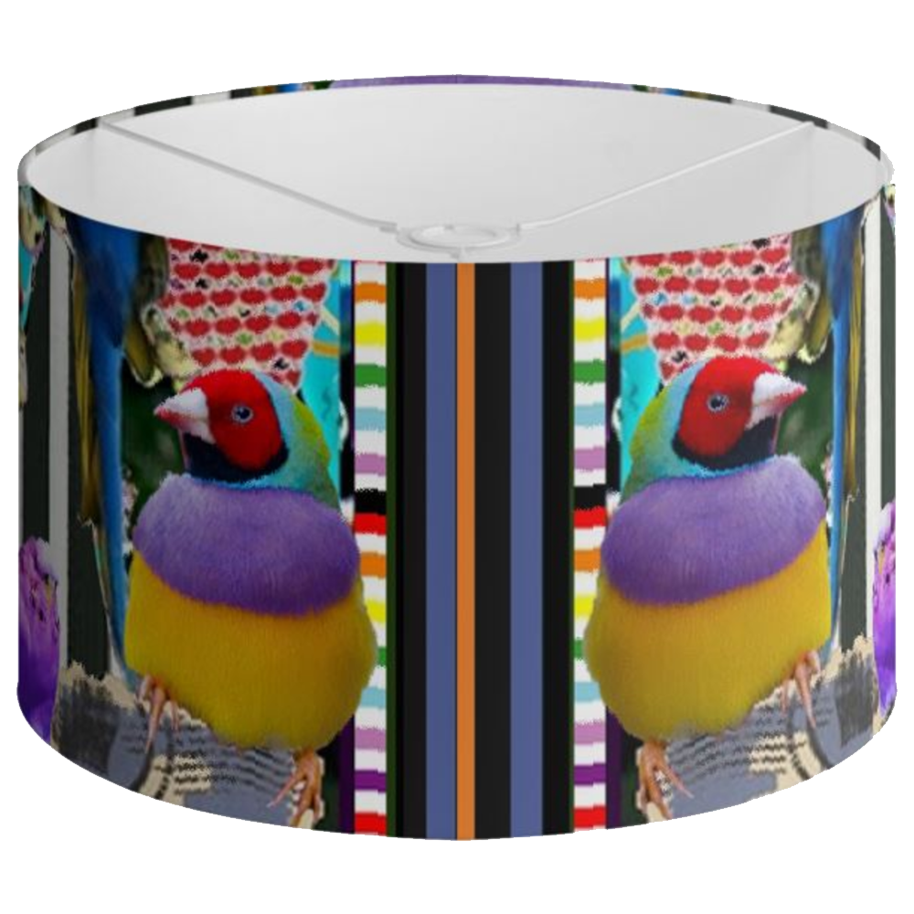 Birds and Bunting Drum Lamp Shade