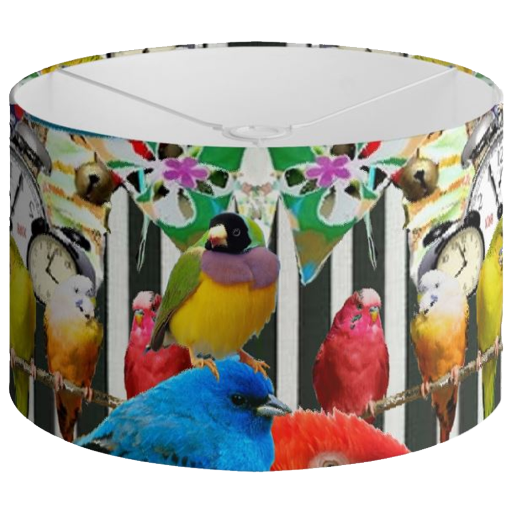 Birds and Bunting Drum Lamp Shade