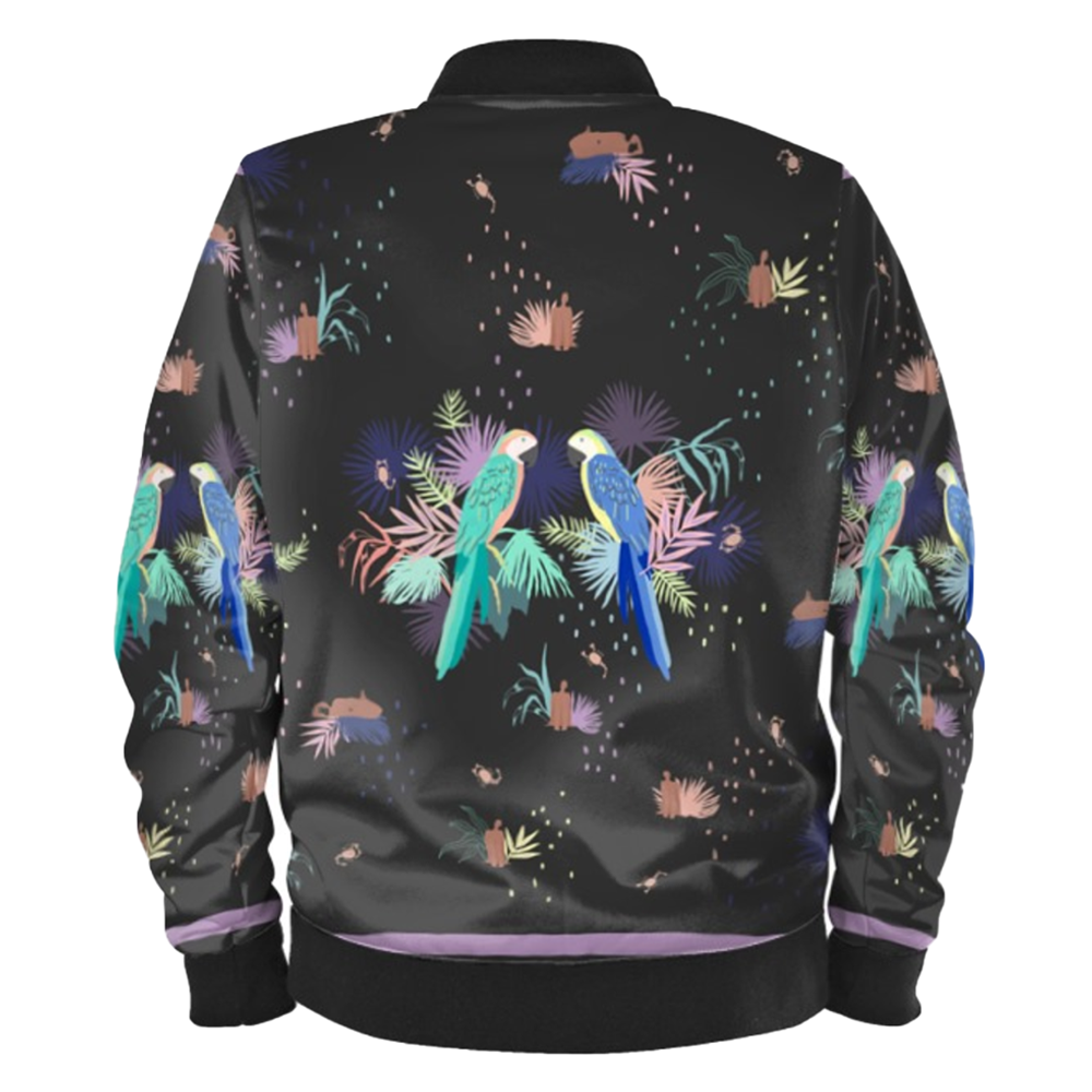 Birds Print Ladies Bomber Jacket