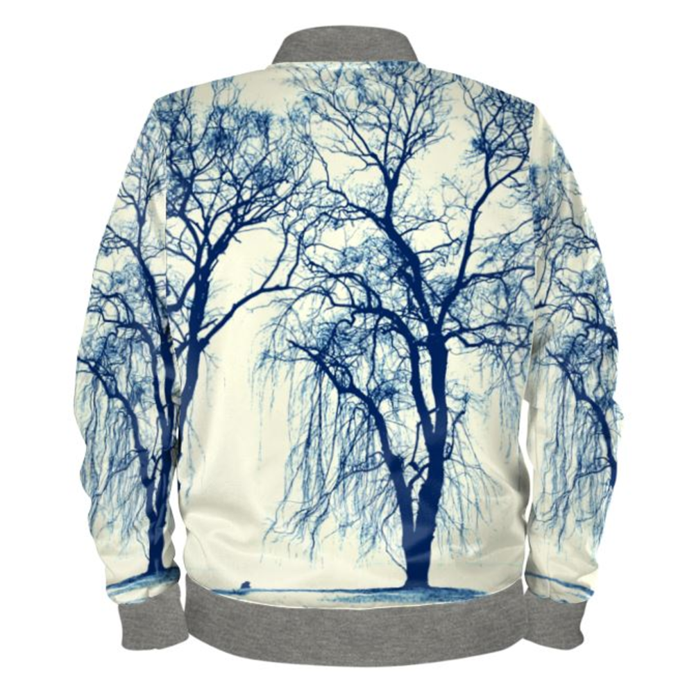 Blue Trees Ladies Bomber Jacket