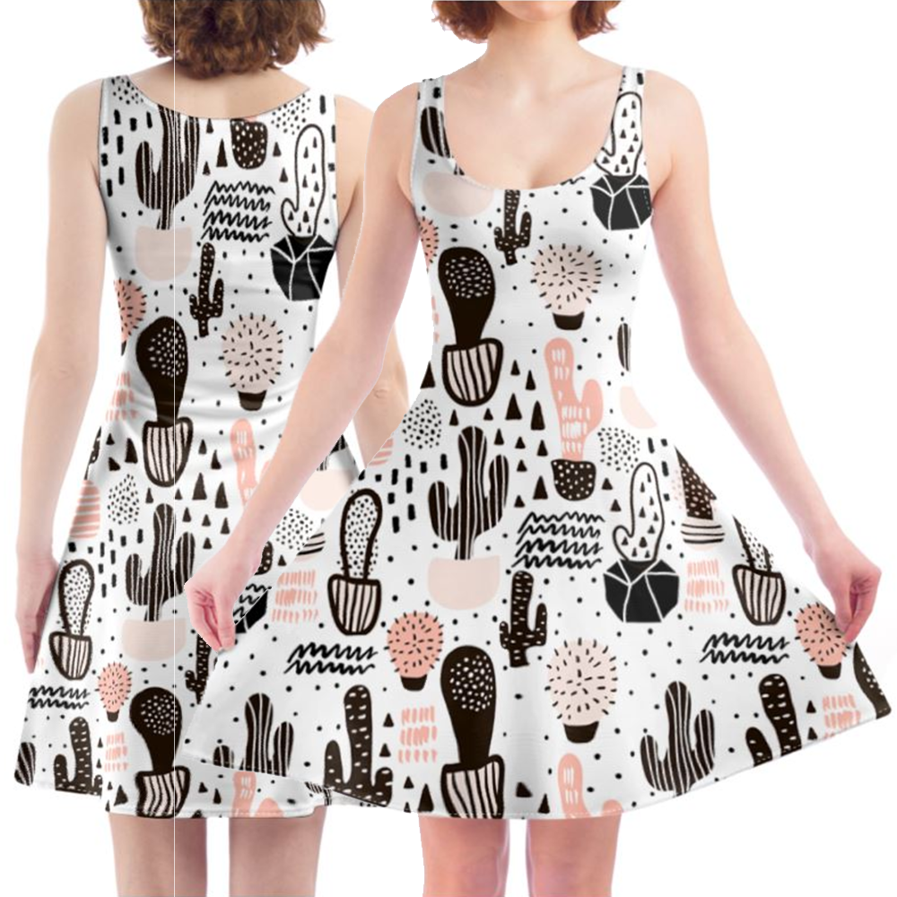 'Cactus' Skater Dress