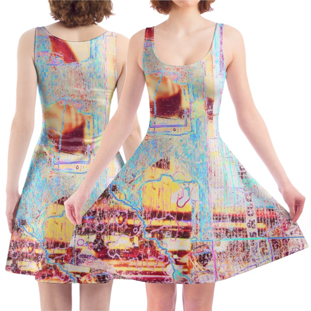 'Colourful Artwork' Skater Dress