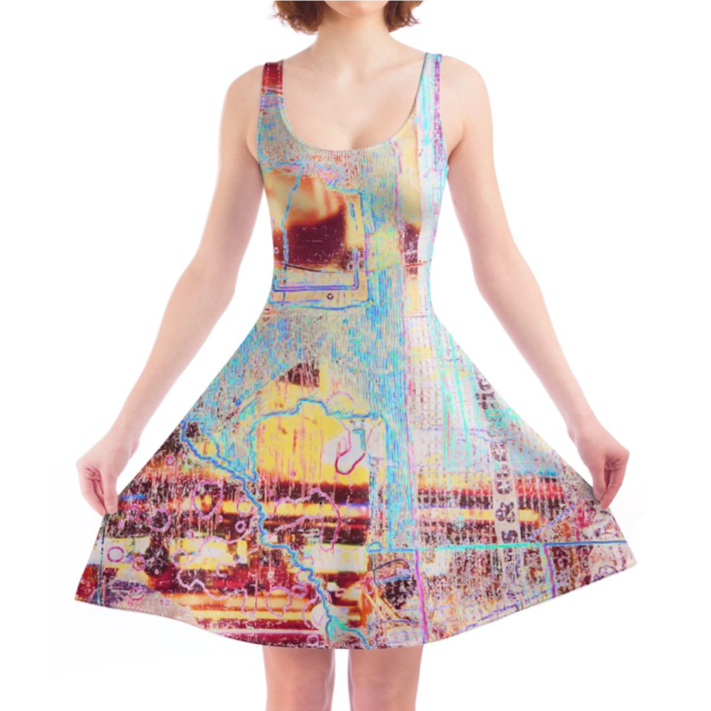 'Colourful Artwork' Skater Dress