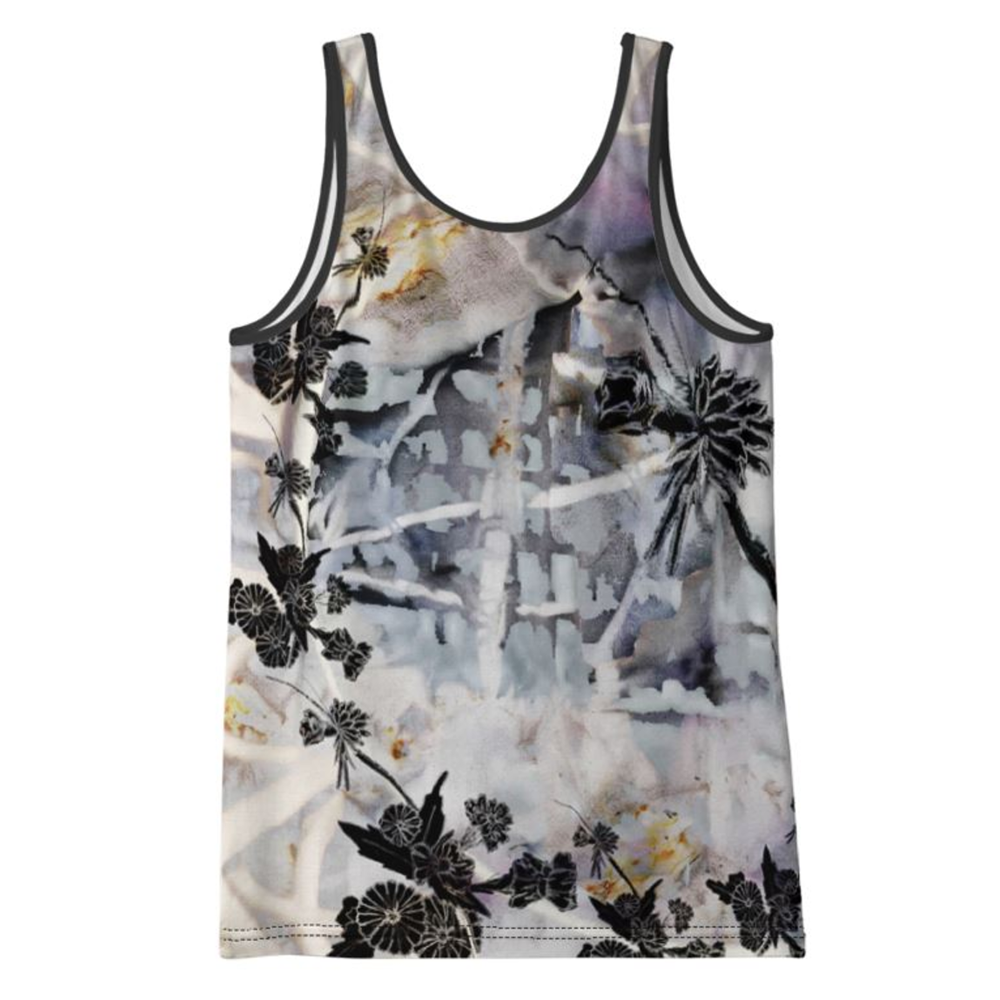 'Flower Grunge' Ladies Vest Top