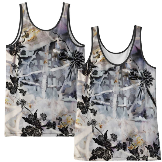 'Flower Grunge' Ladies Vest Top