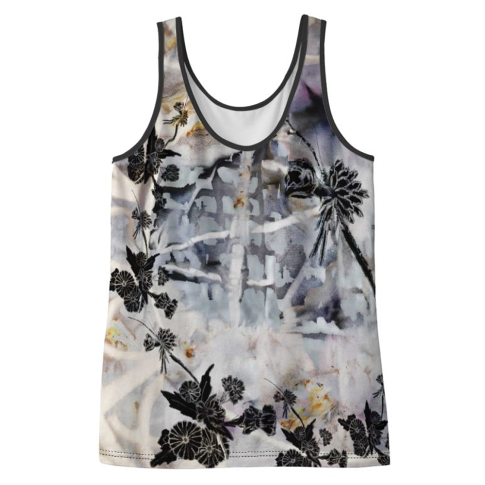 'Flower Grunge' Ladies Vest Top