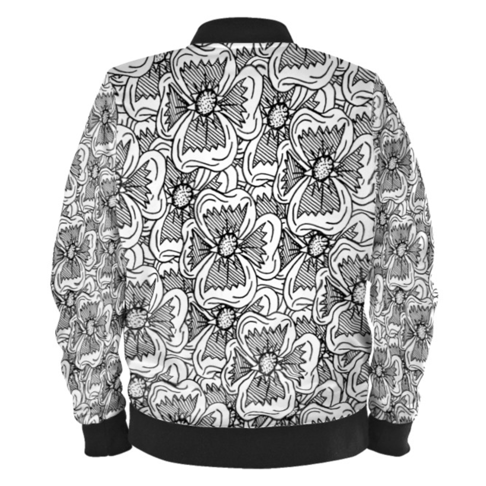 'Flowers' Ladies Bomber Jacket