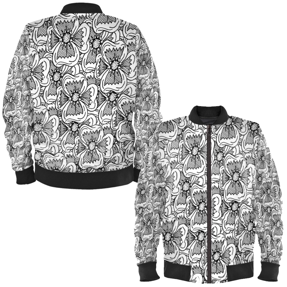 'Flowers' Ladies Bomber Jacket