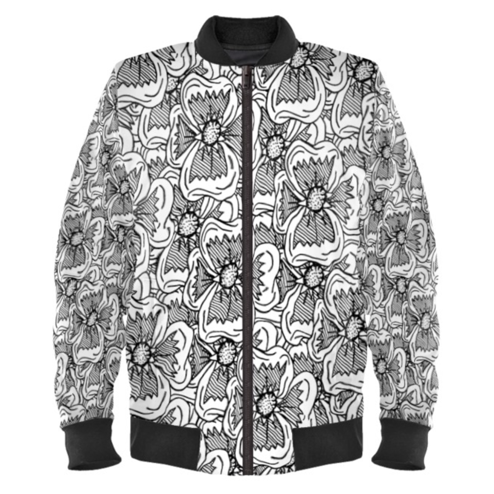 'Flowers' Ladies Bomber Jacket