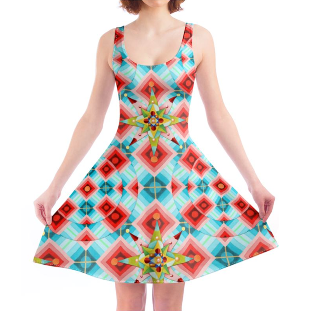 'Groovy Op Art' Skater Dress