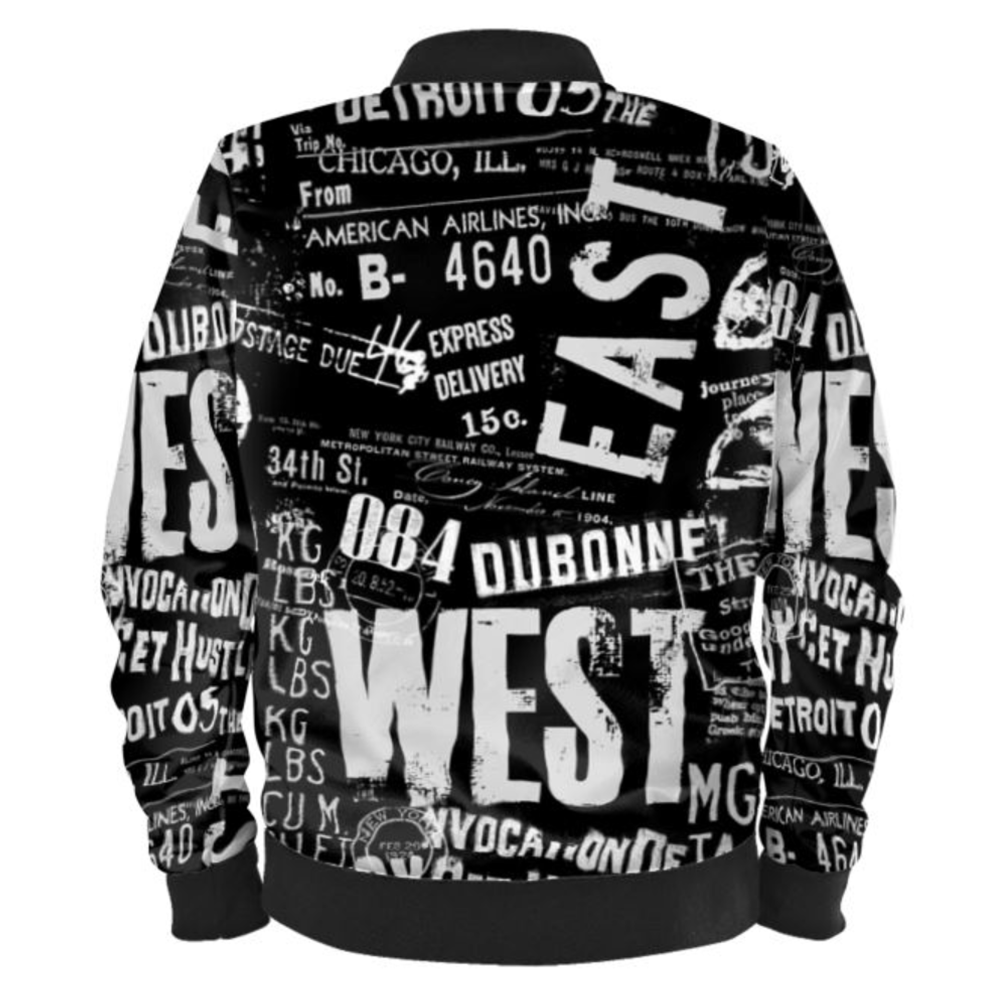 Grunge Urban Typo Ladies Bomber Jacket