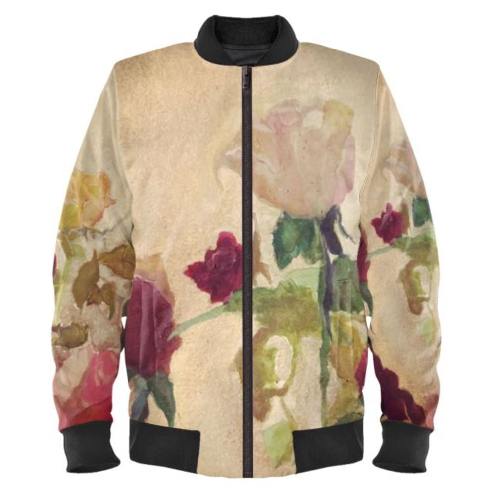 Incandescence - Gold & Rose Mens' Satin Bomber Jacket