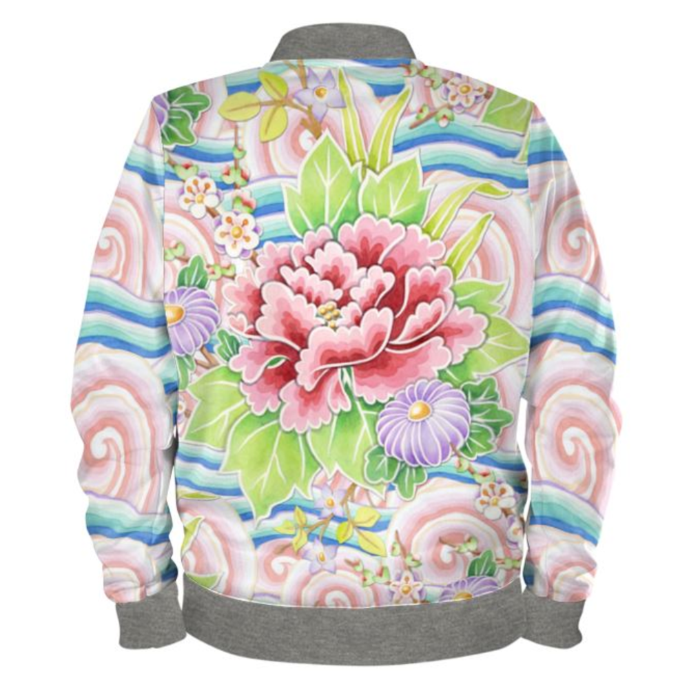 Kimono Bouquet Ladies Bomber Jacket