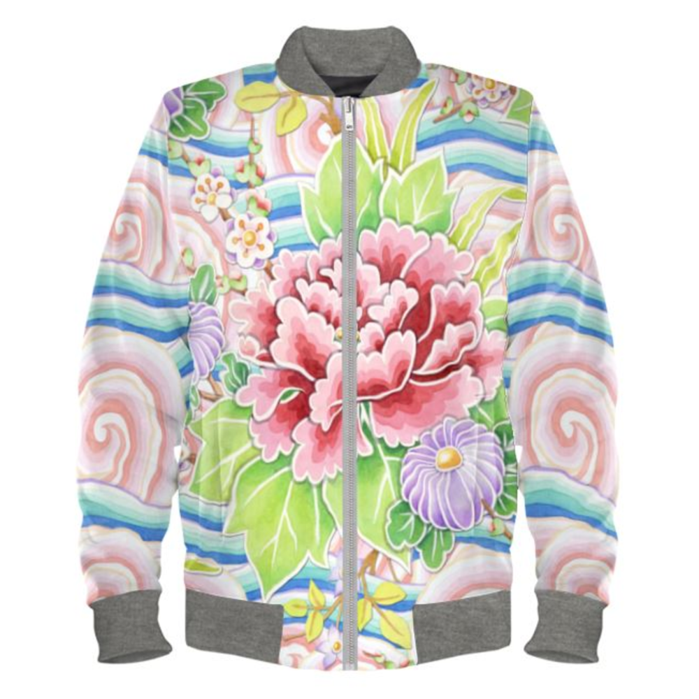 Kimono Bouquet Ladies Bomber Jacket