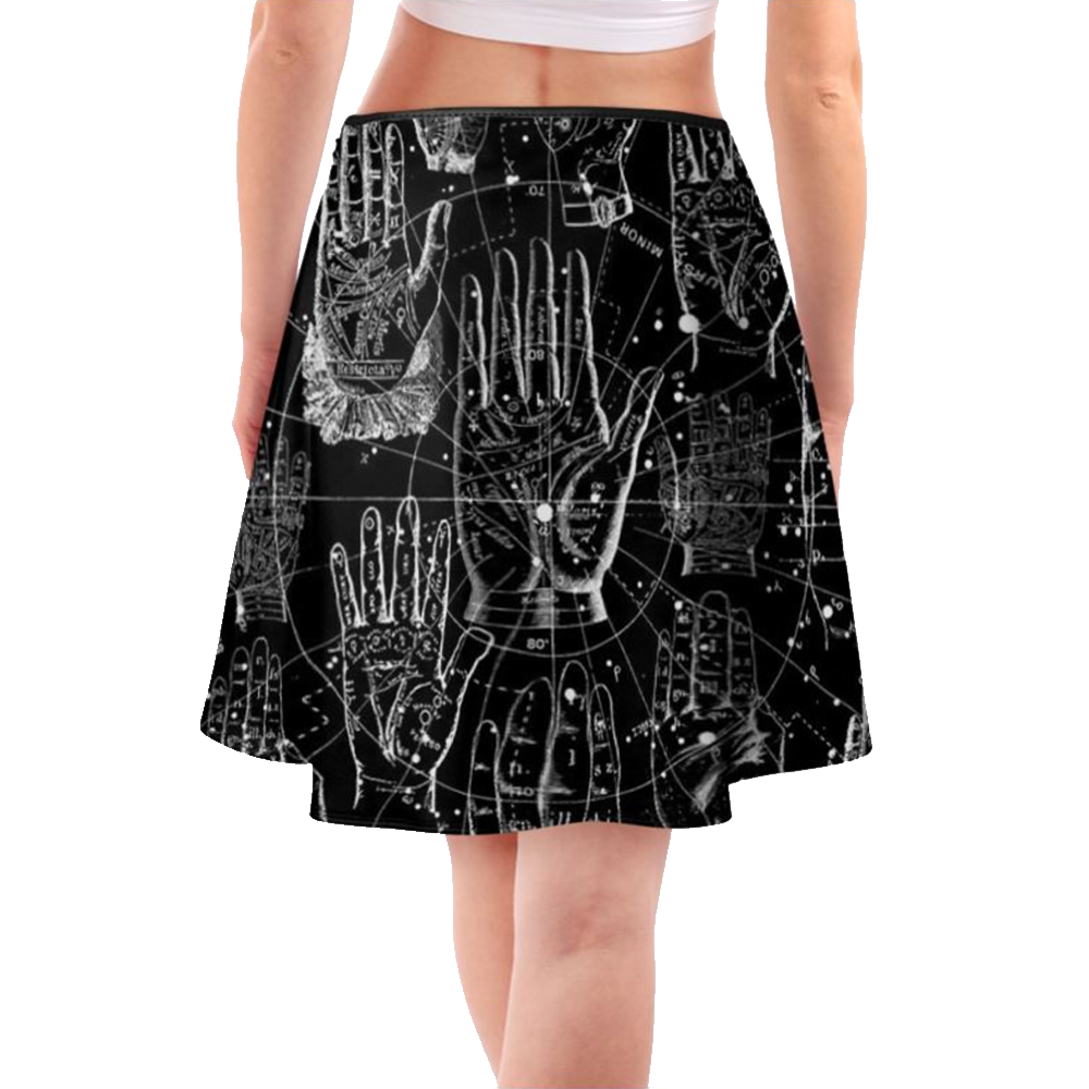 'Palmistry' Flared Skirt