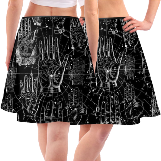 'Palmistry' Flared Skirt