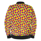 Pink Raspberry Waltz Ladies Bomber Jacket In Bright Yellow