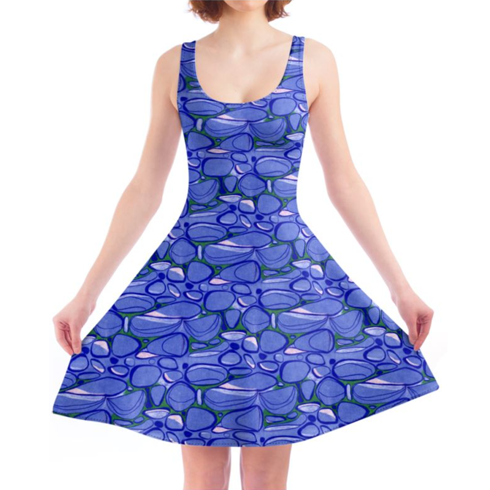 'River Rocks Blue' Skater Dress