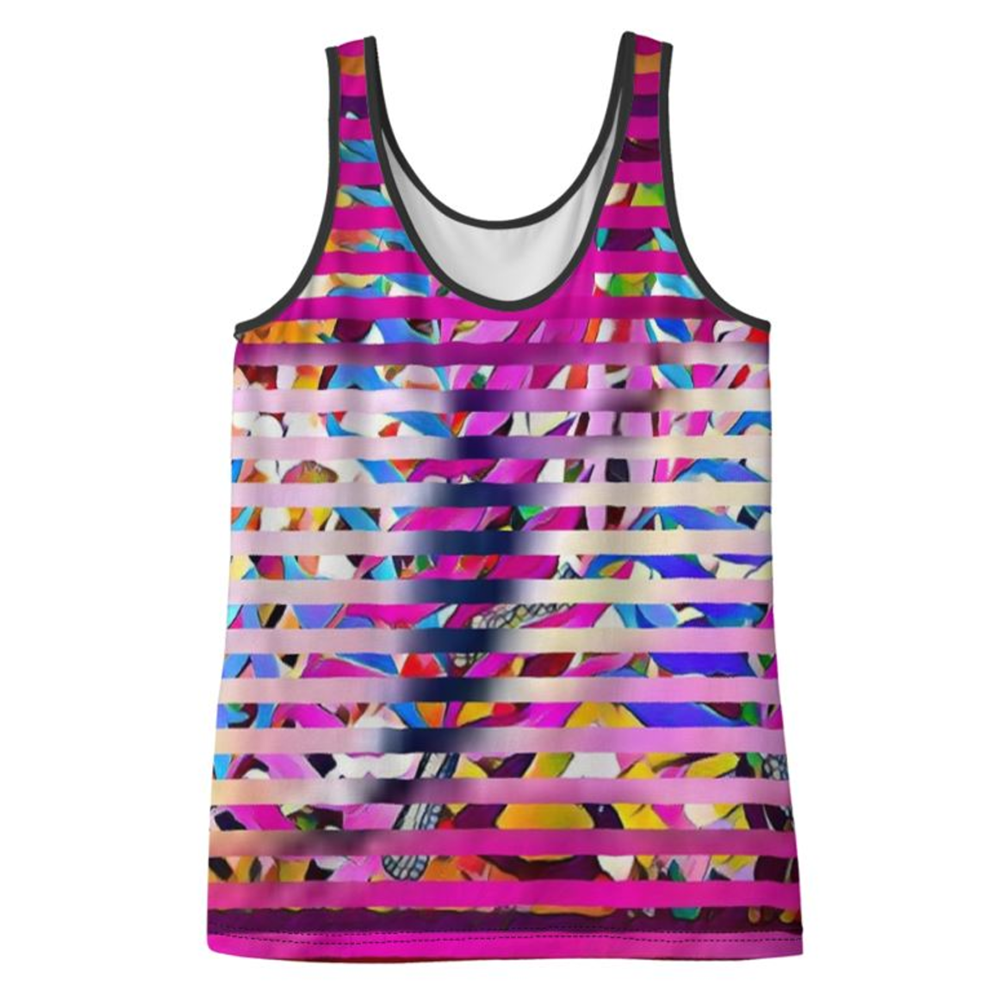 'Striptic' Ladies Vest Top