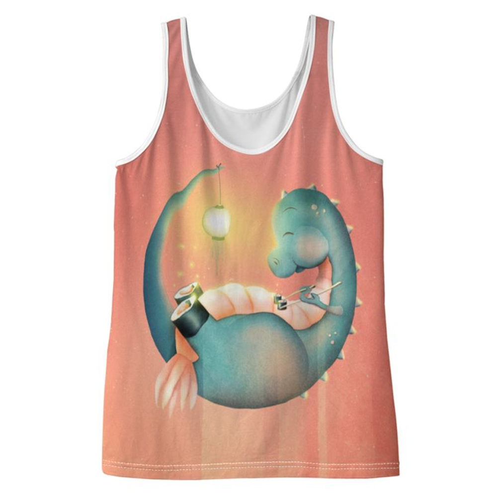 'Sushi Dinosaur' Ladies Vest Top