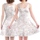'White Swans on Pink' Skater Dress